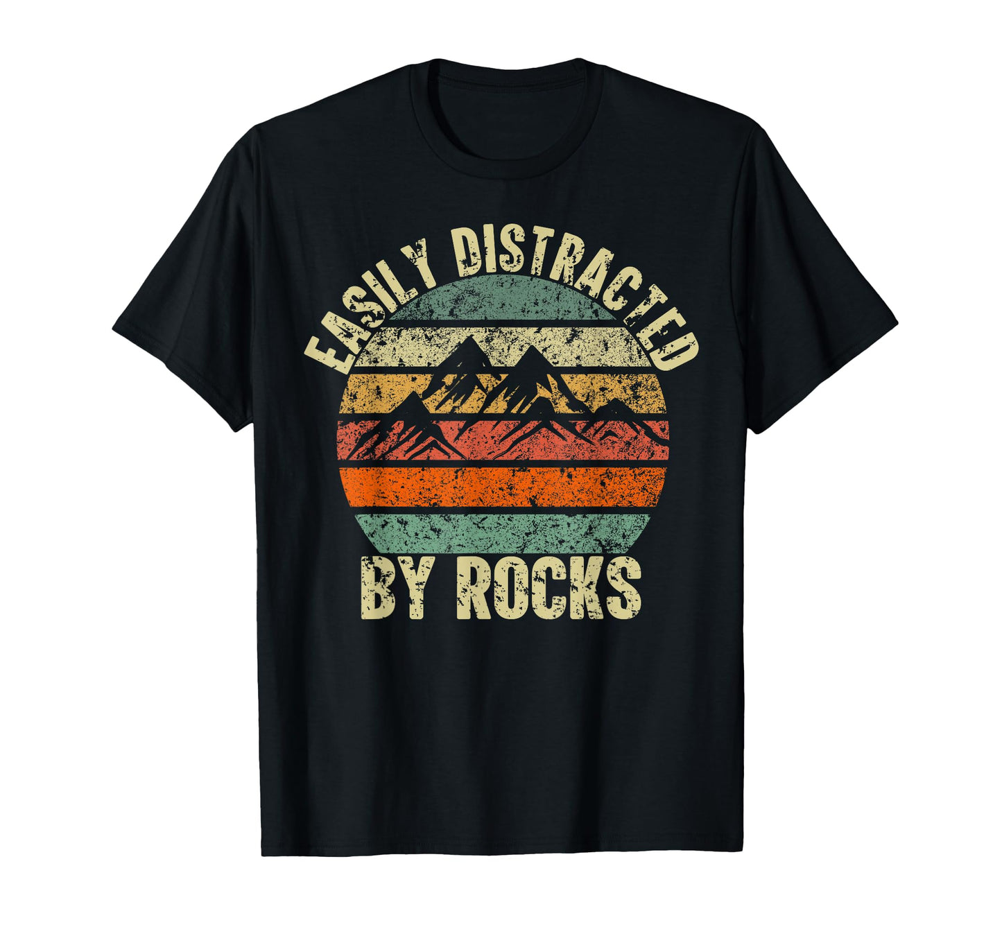 Easily Distracted By Rocks Collector Lover Geologist Vintage T-Shirt