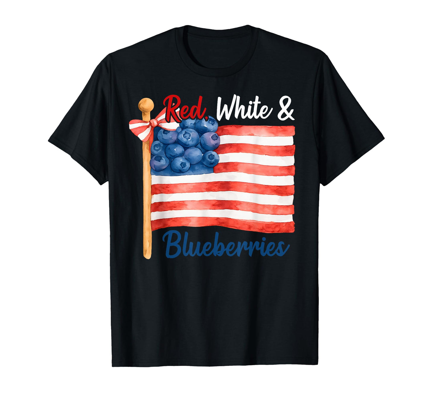 Red, White and Blueberries Patriot Freedom American Flag T-Shirt