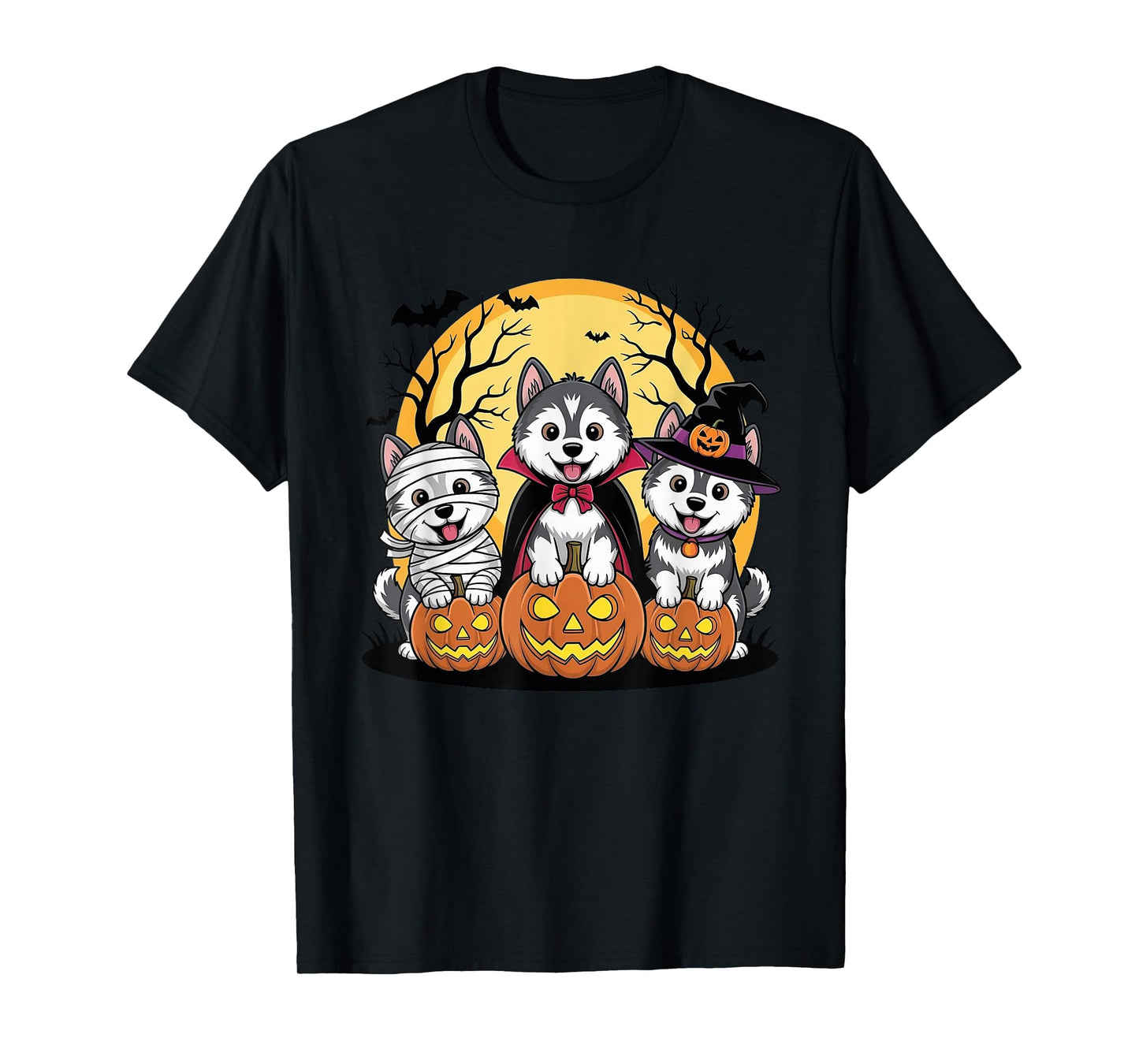 Husky Siberian Dogs Halloween Husky Dog Mom Husky Lover T-Shirt