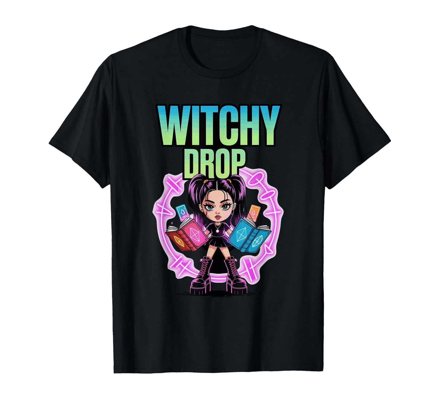 Witchy Drop Magic Anime Halloween Kawaii Cute Girl T-Shirt