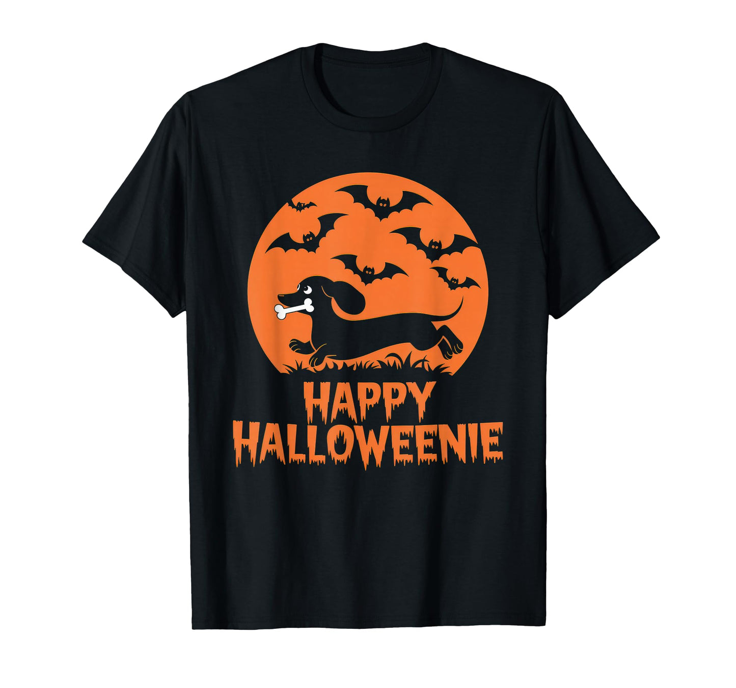 Happy Halloweenie Tshirt Women Men Wiener Monster Party T-Shirt