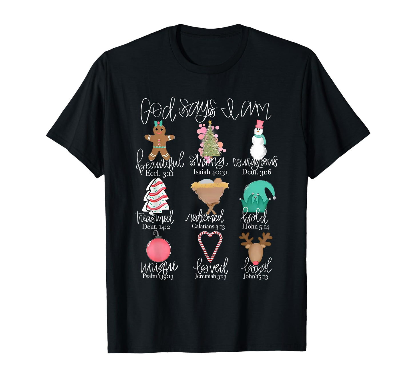 God Says I Am... Merry Christmas Jesus Christian Santa Squad T-Shirt
