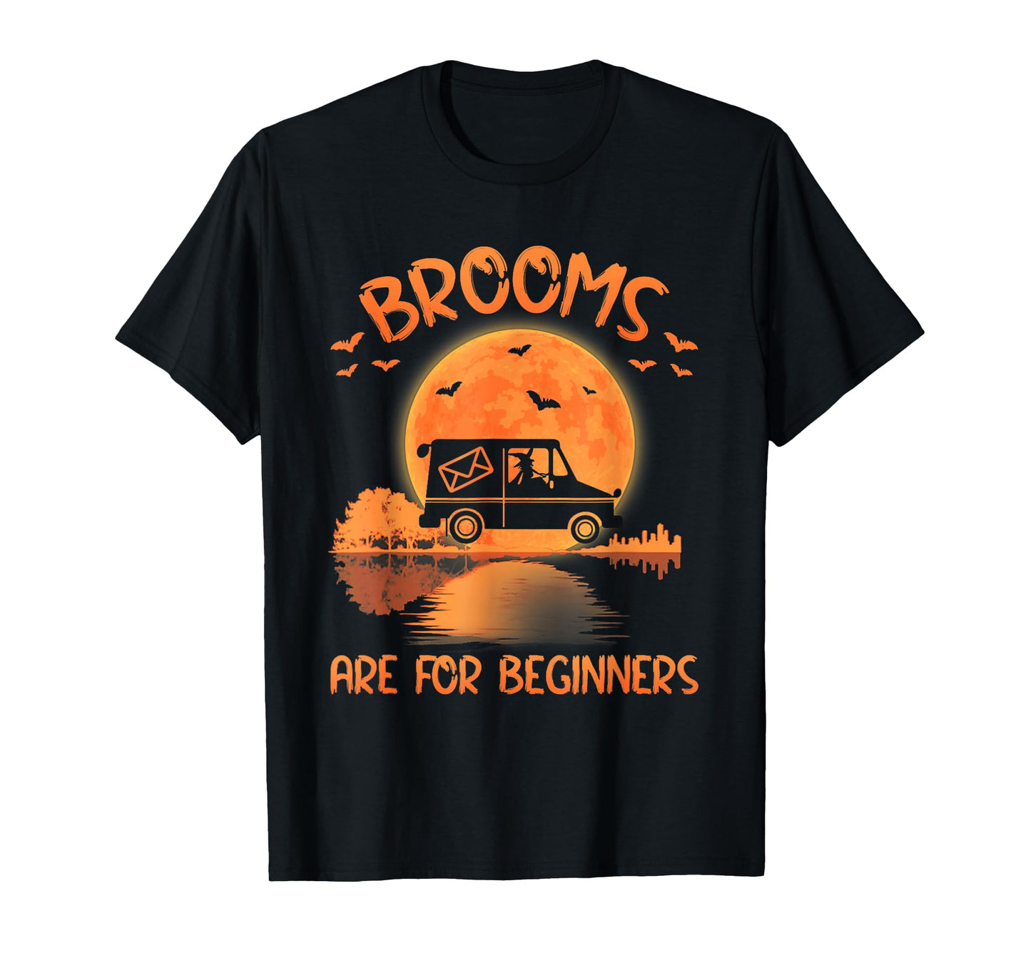 Brooms are for Beginners Postal Worker Witch Halloween T-Shirt