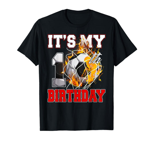 Funny It's My 10th Birthday 10 Years Old Soccer Ball Boys T-Shirt