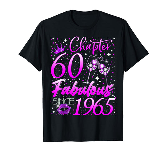 Womens Chapter 60 Fabulous Vintage Since 1965 60th Birthday T-Shirt