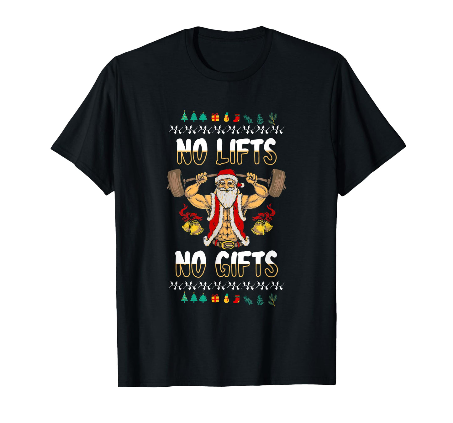 Ugly Christmas Gym Santa Powerlifting T-Shirt