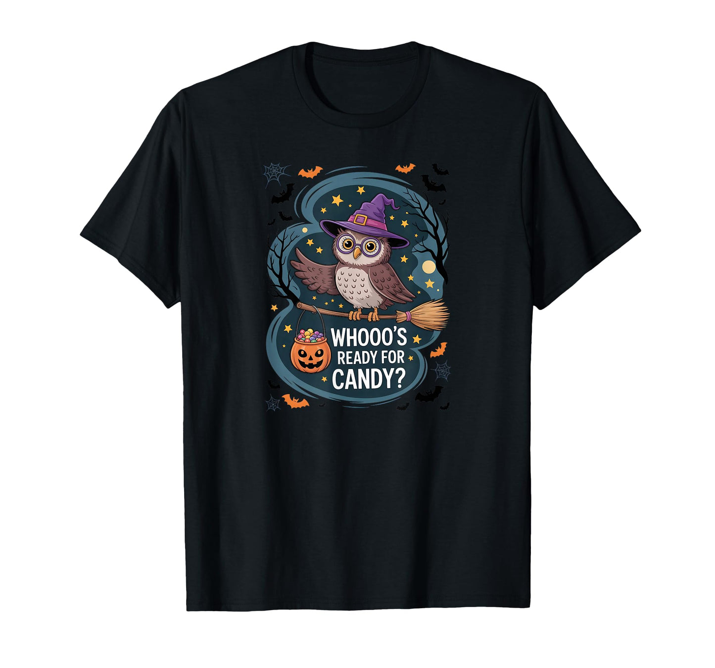 Halloween Cute Owl Whooo’s Ready for Candy T-Shirt