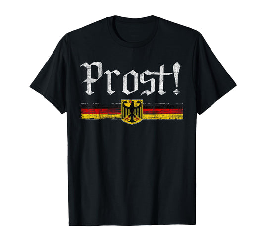 Oktoberfest Drinking Men Women Vintage German Flag Prost T-Shirt