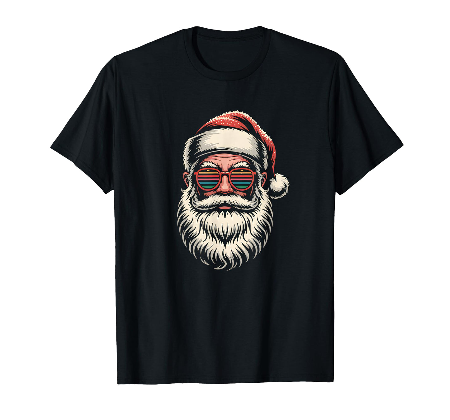 Santa Face Retro Sunglasses Christmas Xmas Men Women Kids T-Shirt