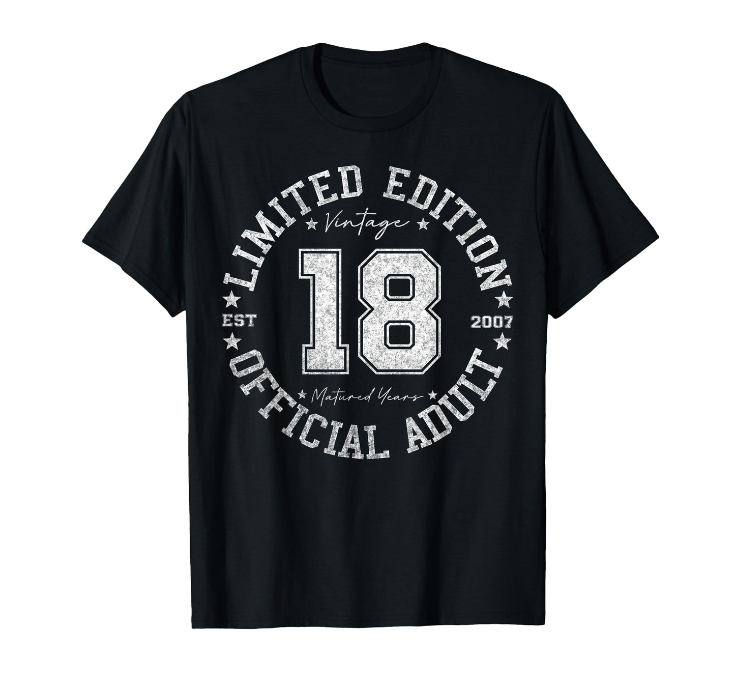 Official Adult 18 Year Old Gifts Vintage 2007 18th Birthday T-Shirt