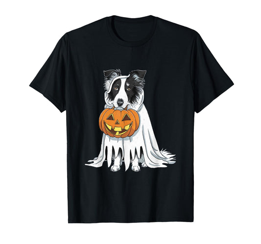 Border Collie Ghost Dog Halloween T-Shirt