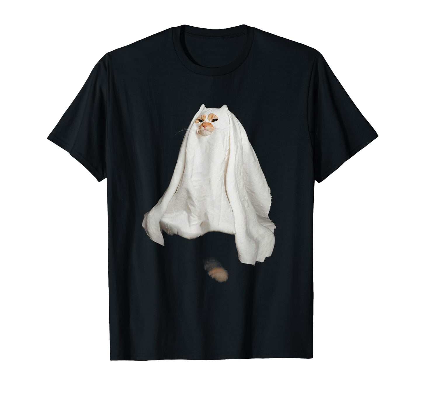 Ghost Cat Meme Funny Halloween Men Women Kids T-Shirt