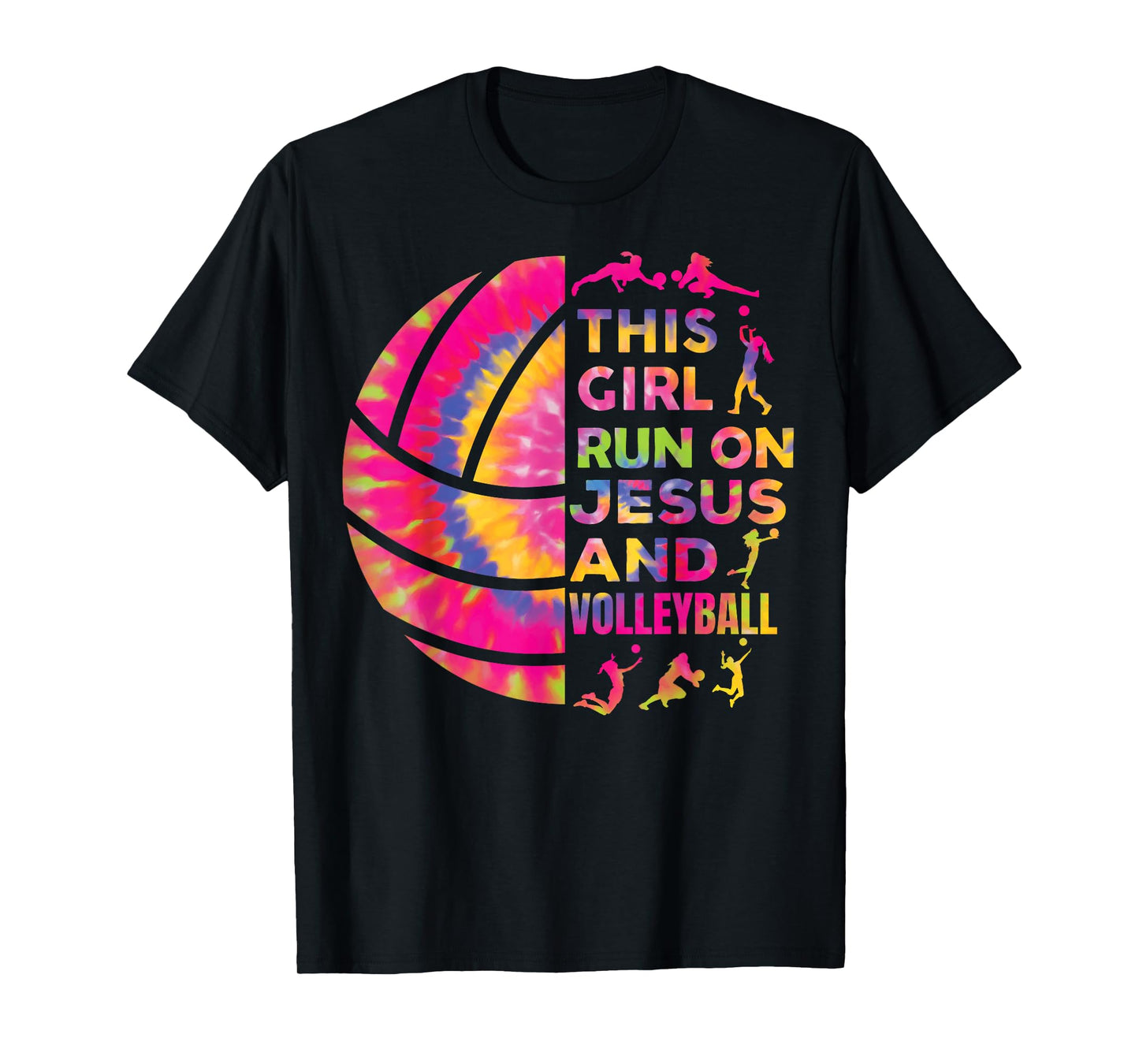 Women Volleyball Teen Girl Runs On Jesus And Volleyball T-Shirt