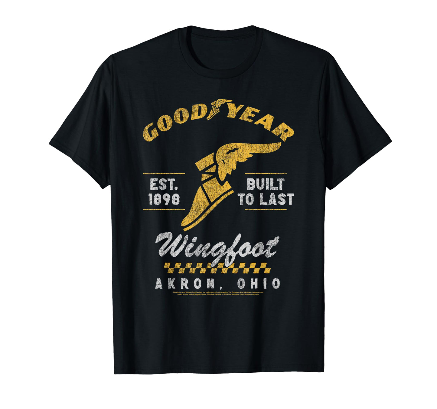 Goodyear Wingfoot Est. 1898 Built To Last Logo Distressed T-Shirt