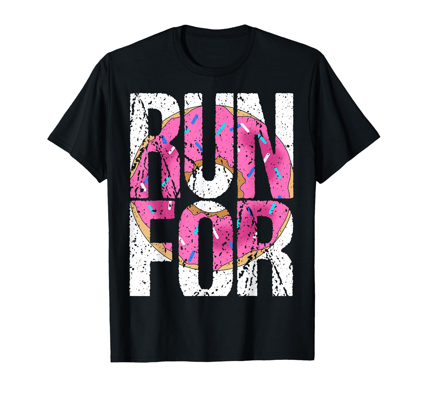 Funny Marathon Run Donut Running Workout Fitness Sport Gift T-Shirt