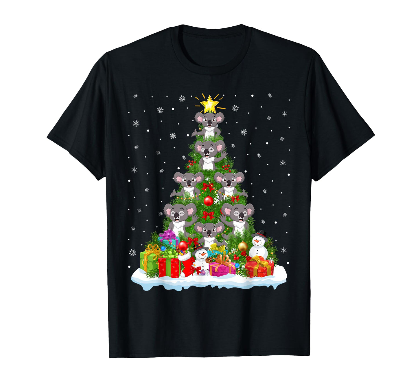Koala Christmas Tree Holiday Decor Funny Xmas Lights T-Shirt