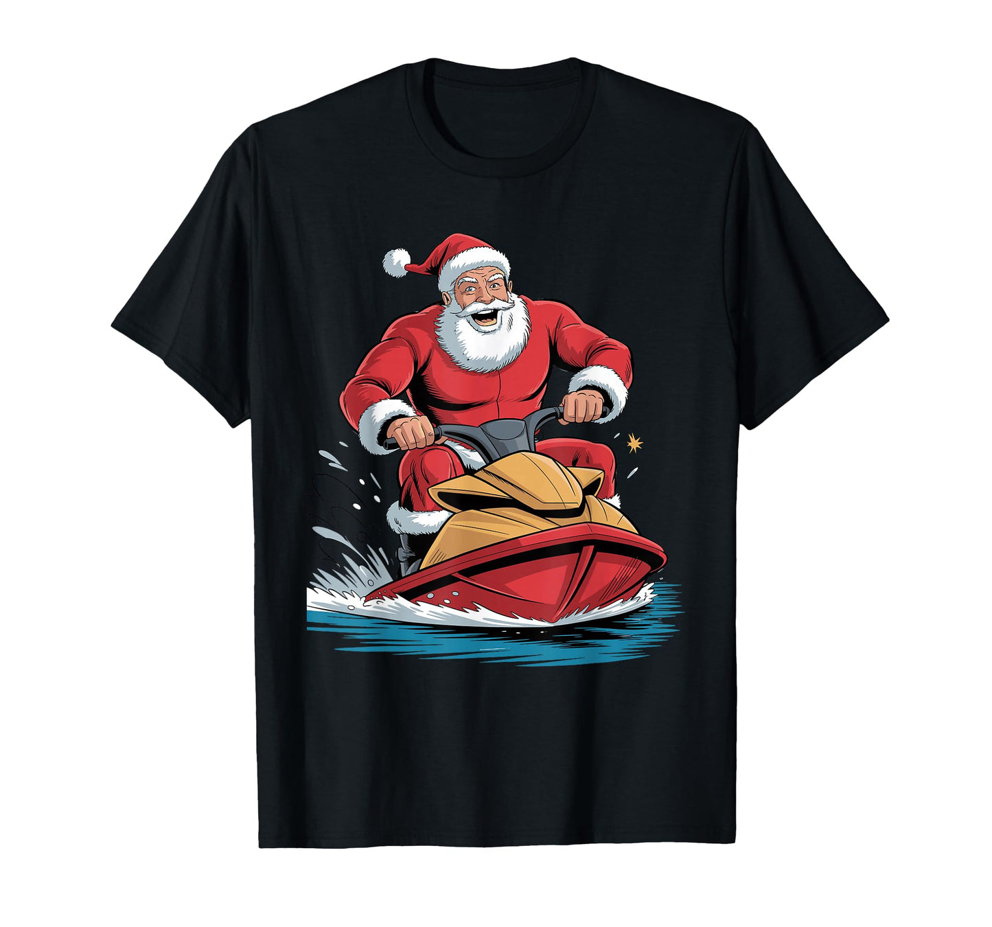 Santa Jet Skiing Funny Holiday Christmas Xmas Pajama T-Shirt