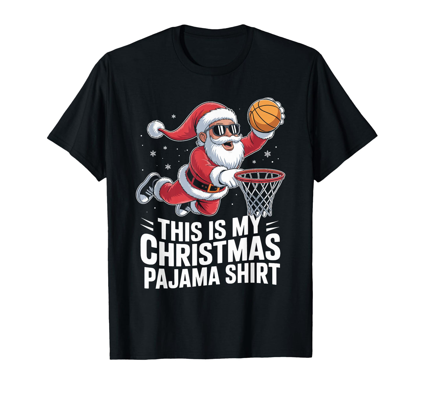 Funny Santa Claus Basketball Player Christmas for Kids Men T-Shirt