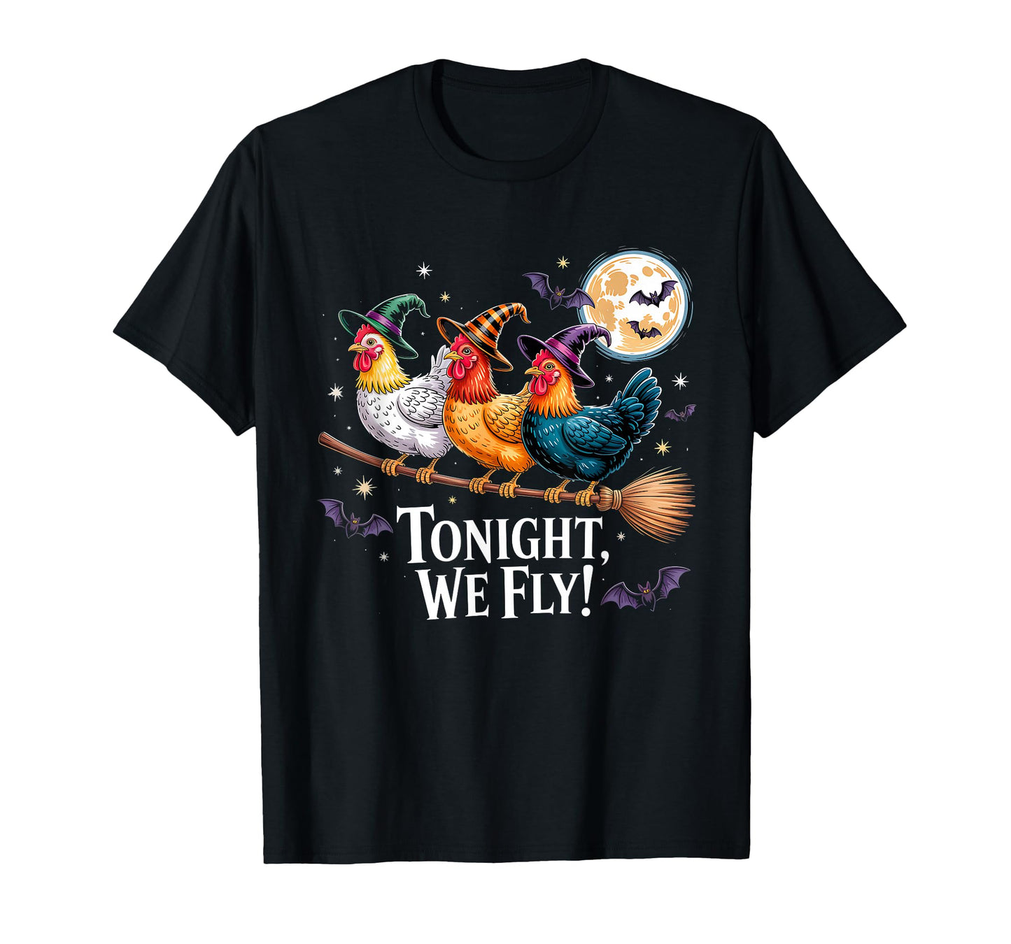 Tonight We Fly Funny Chicken Spooky Season Farm Halloween T-Shirt