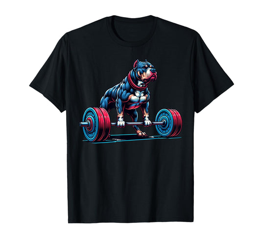 Pitbull Deadlifting Shirt, Pit Bull Gym Workout Deadlift Gym T-Shirt