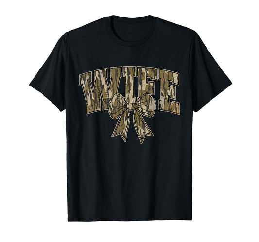 Hunting Wife Camo Bow Hunting Season Wife Hunting Lover T-Shirt