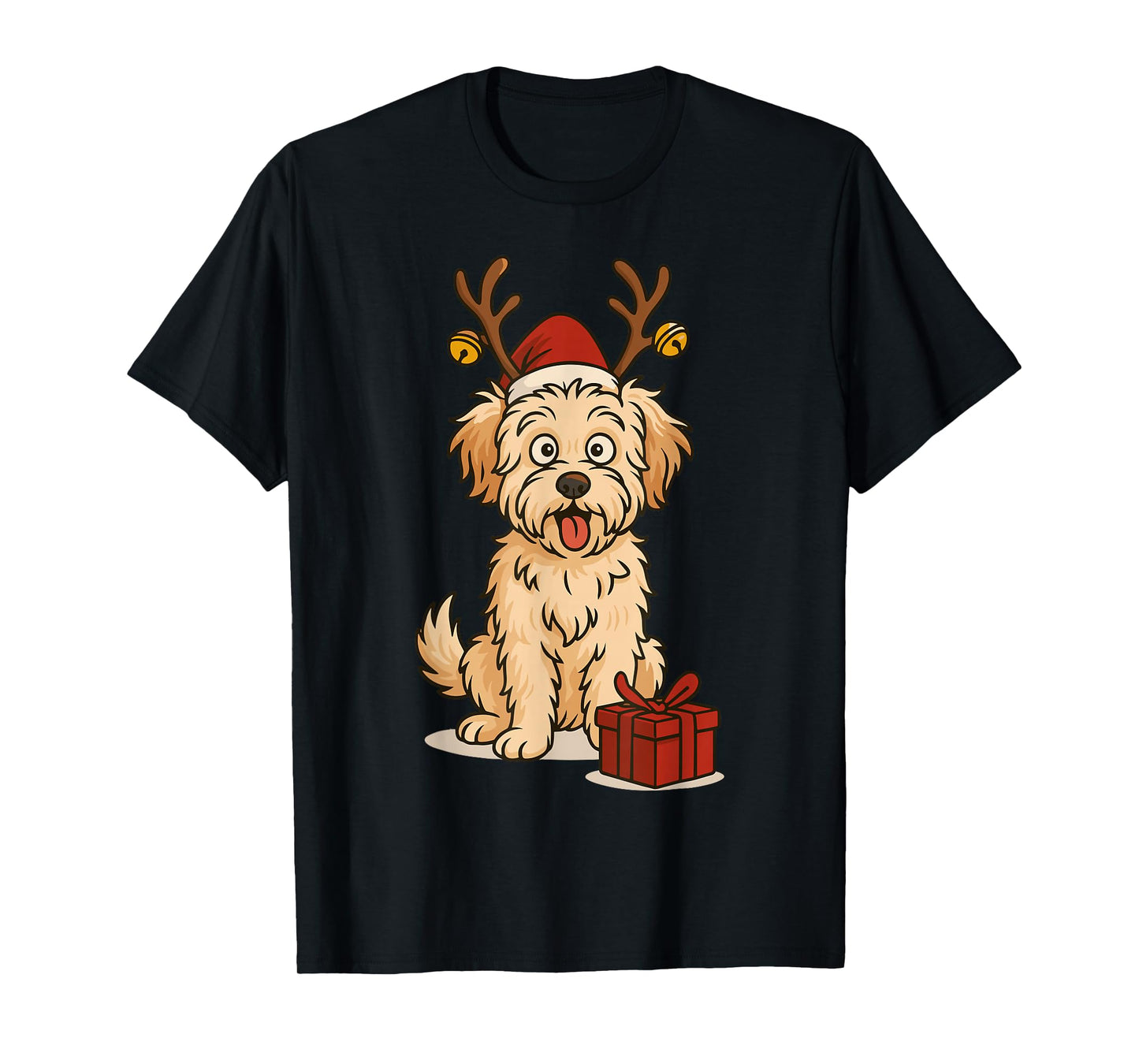 Funny Maltipoo Christmas Dog – Holiday Art T-Shirt