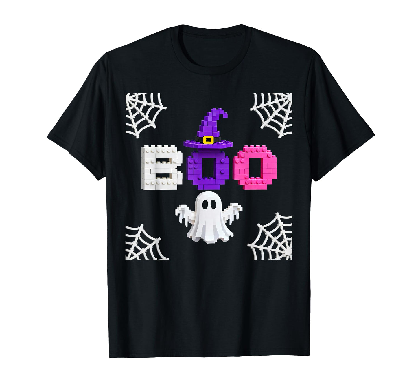Halloween Boo Ghost Builder Blocks Building Boy Kids T-Shirt