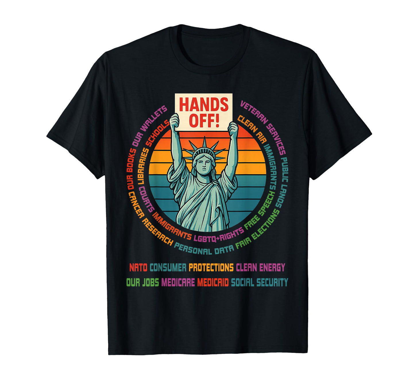 Resist Resistance USA Statue of Liberty Hands Off Protest T-Shirt