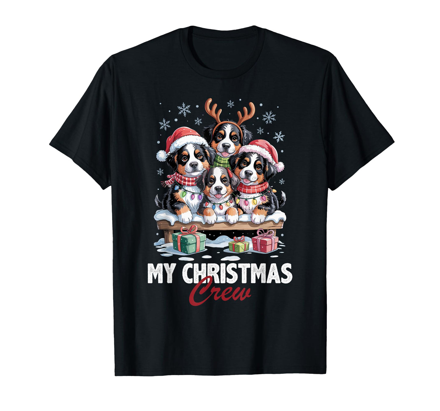Bernese Mountain Christmas Crew Funny Dog Lovers Holiday T-Shirt