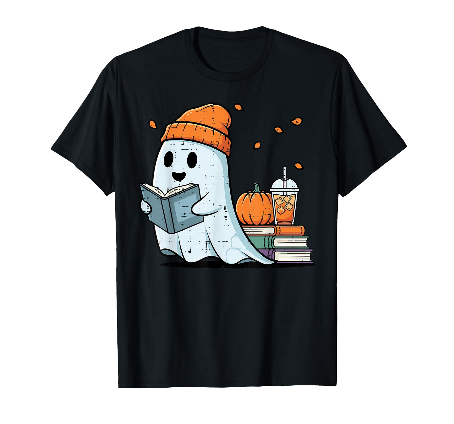 Halloween Ghost Books Bookworm Fall Costume Men Women Kids T-Shirt