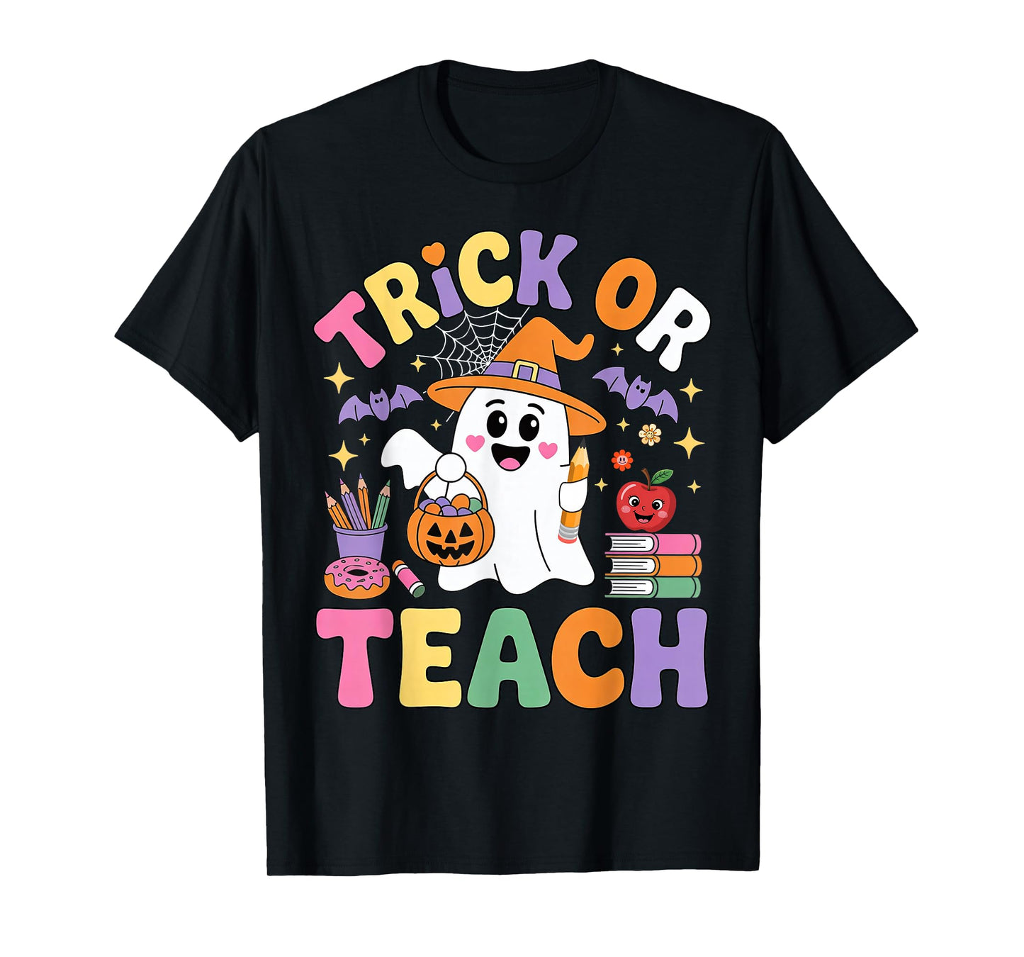 Trick or Teach Funny Ghost Teacher Halloween Costumes T-Shirt
