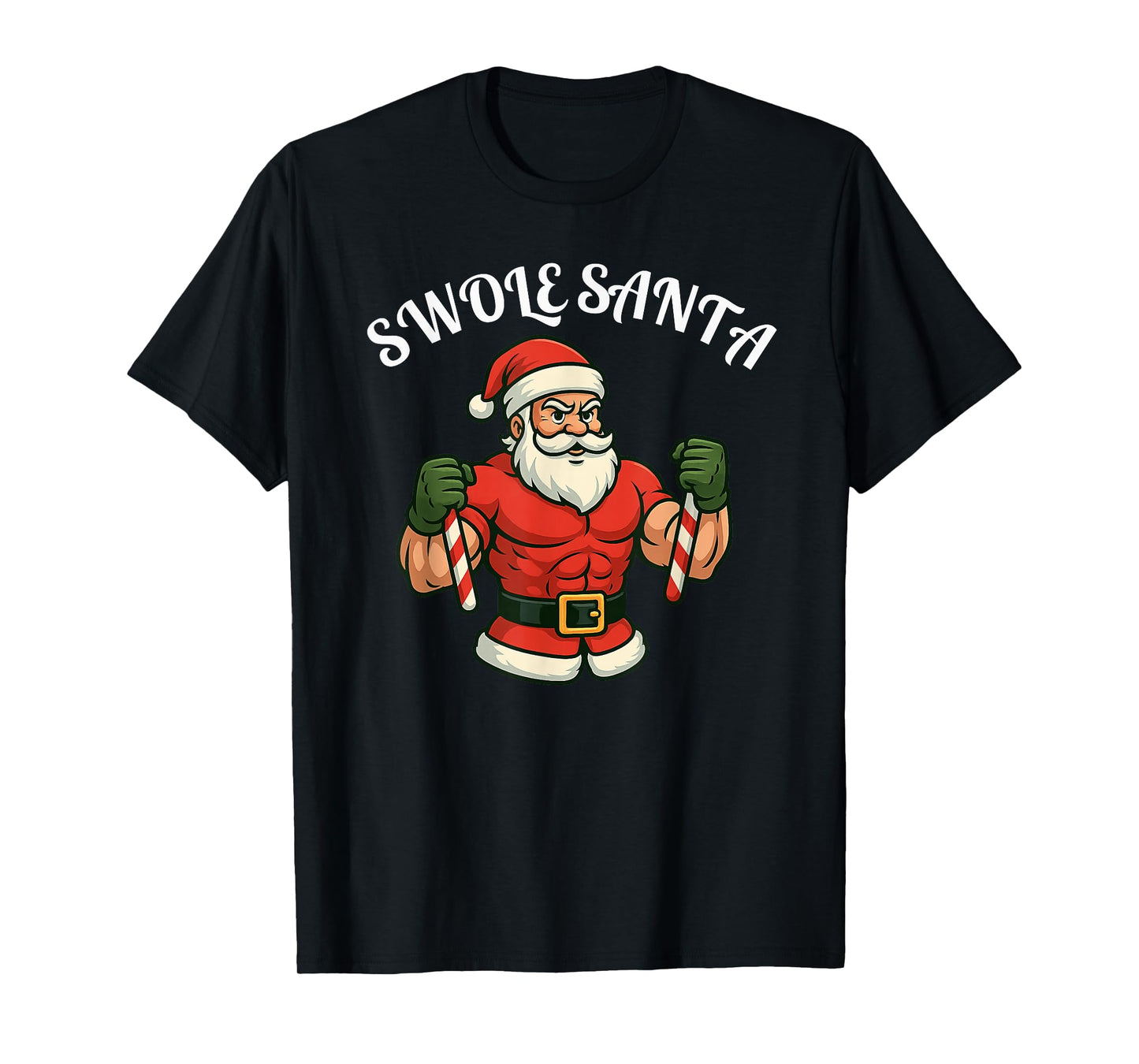 Swole Santa Christmas Workout – Funny Gym Holiday Fitness T-Shirt