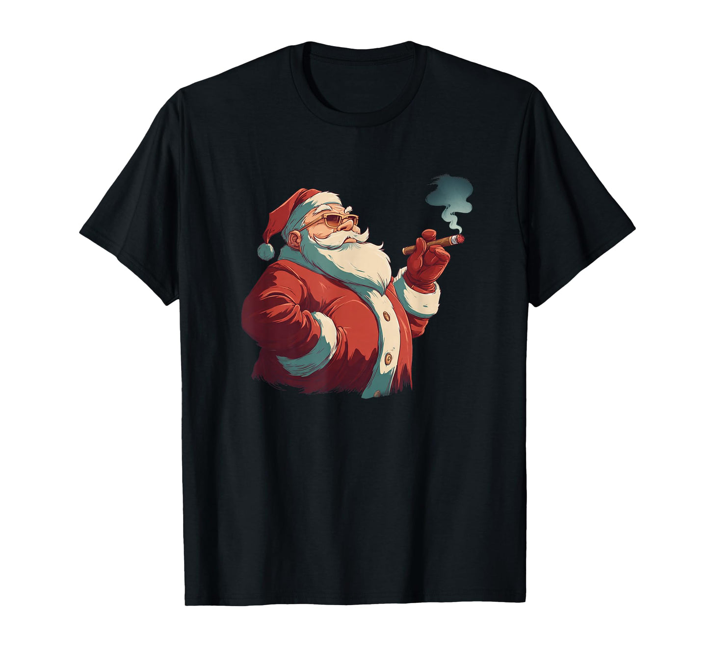 Cool Santa Claus with Festive Cigar Costume T-Shirt