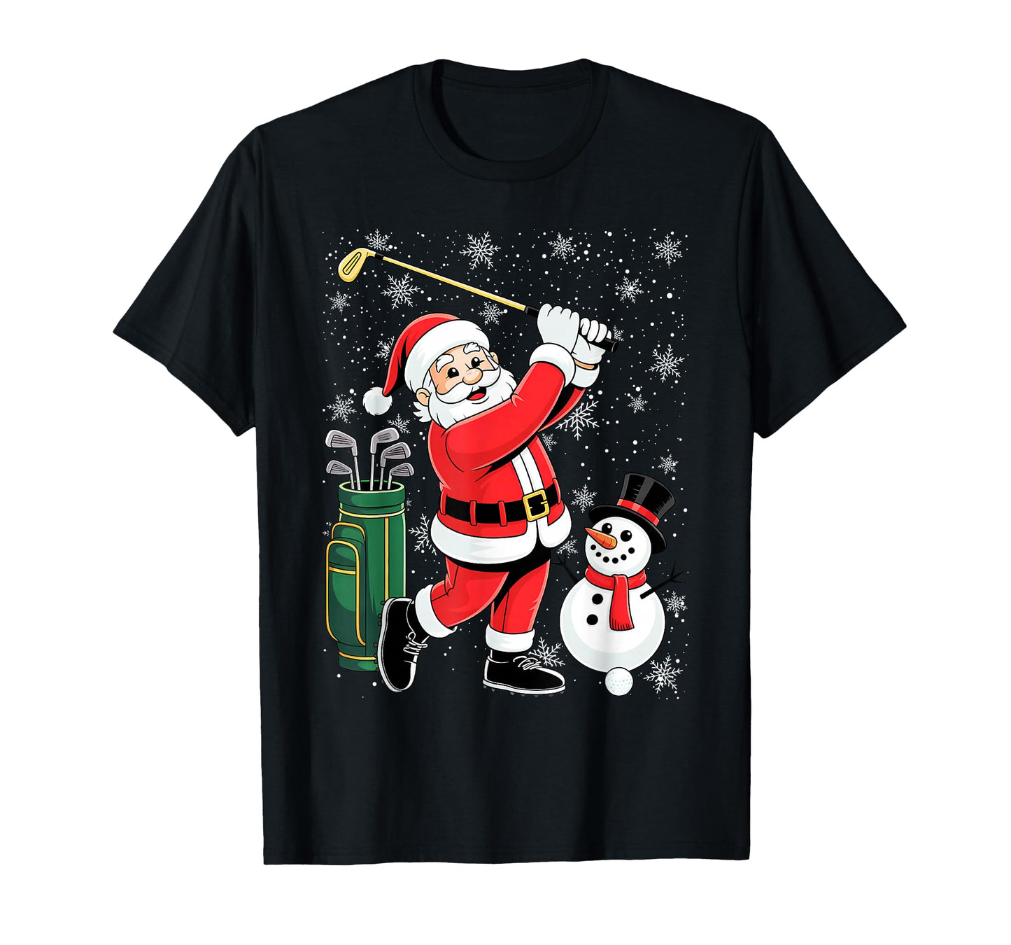 Golf Lover Christmas Men Club Golfing Santa Claus T-Shirt