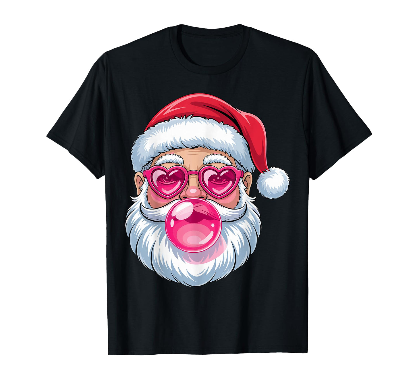 Cool Santa with Sunglasses and Bubblegum T-Shirt