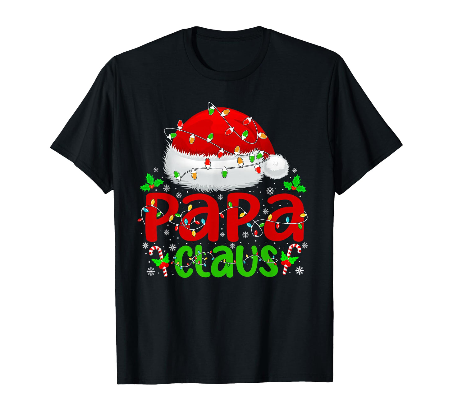 Papa Claus Xmas Santa Matching Family Christmas Pajamas T-Shirt