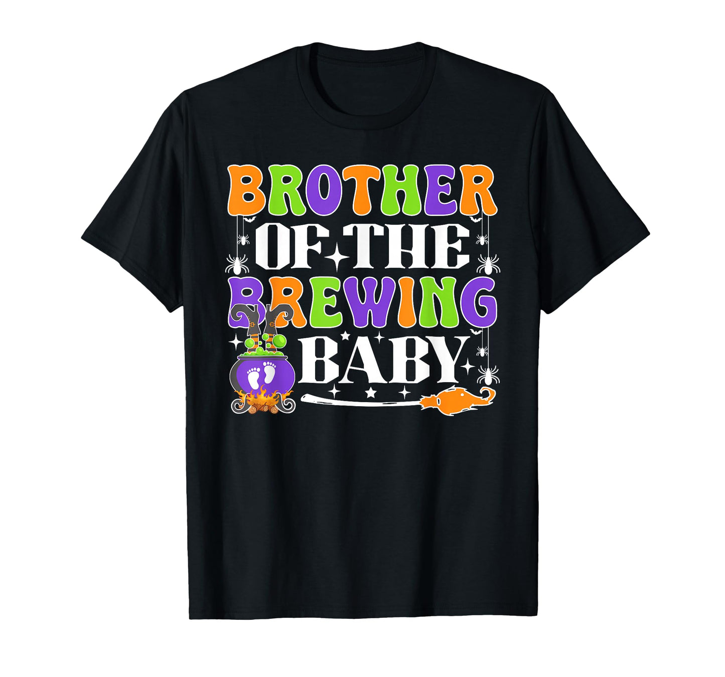 Brother of The Brewing Baby Halloween Witch Baby Shower T-Shirt