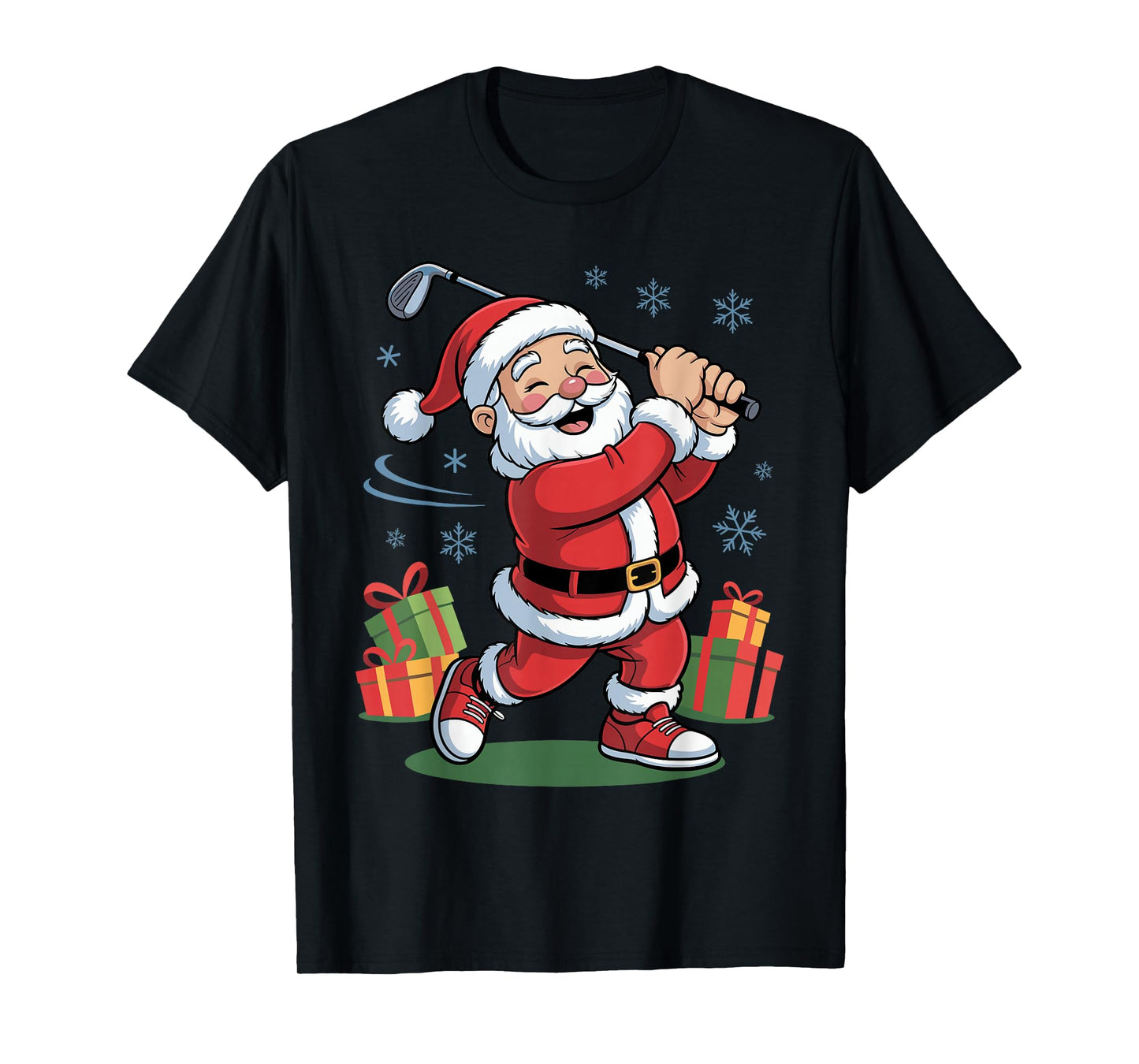 Funny Santa Playing Golf Holiday Christmas Xmas Pajama T-Shirt