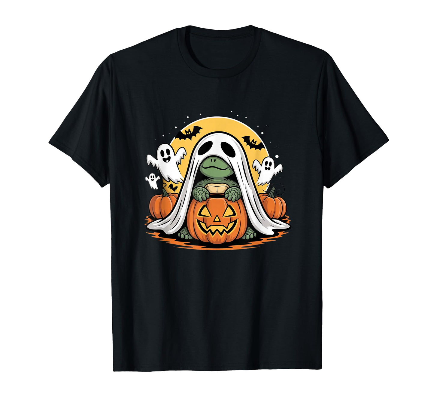 Turtley Spooky Cute Sea Turtle Witches Ghost Halloween T-Shirt