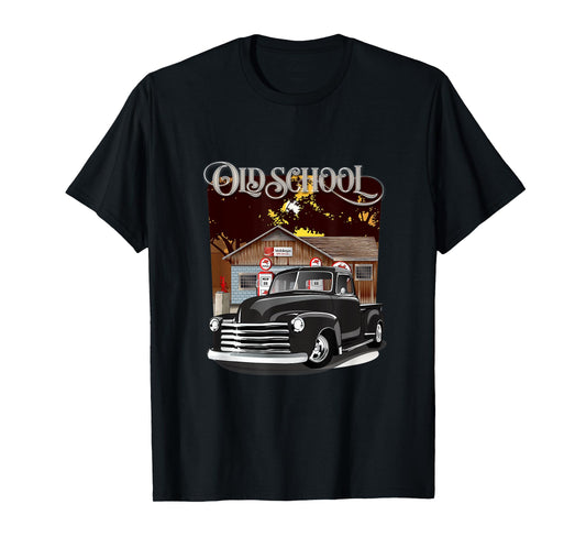 1948 Classic Truck with Old School Service Station Design T-Shirt