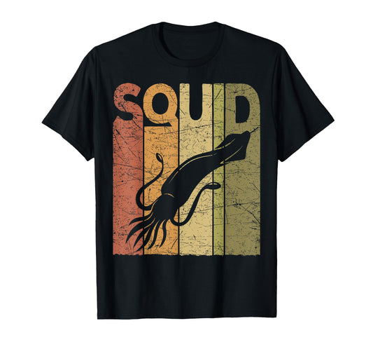 Squid Vintage Squid Fishing Retro Seafood Squid Lover T-Shirt