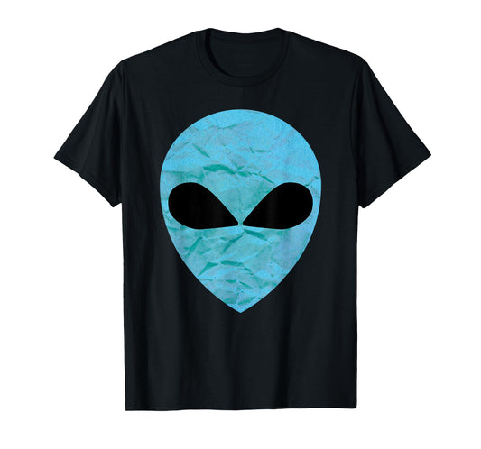 Blue Sci-Fi UFO Flying Alien Face Cosmic Extraterrestrial T-Shirt
