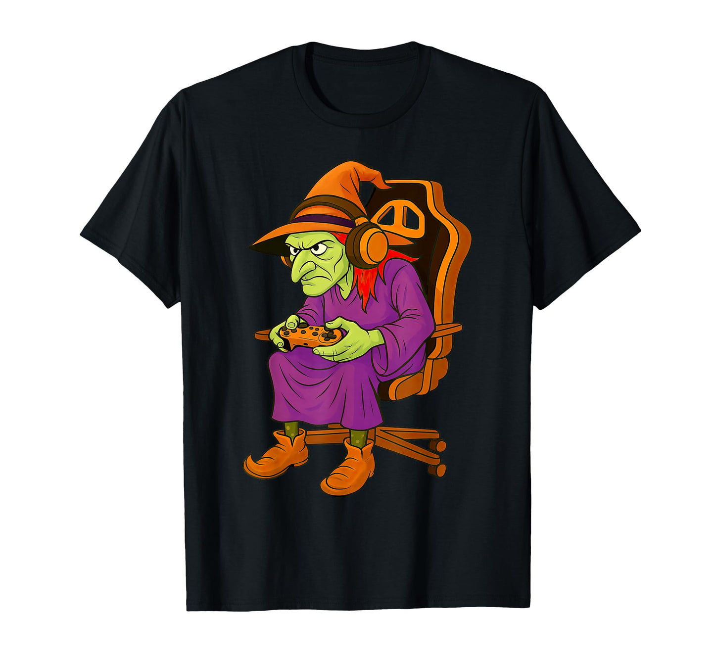 Halloween Witch Gamer Gaming Video Game Boys Girls Kids T-Shirt