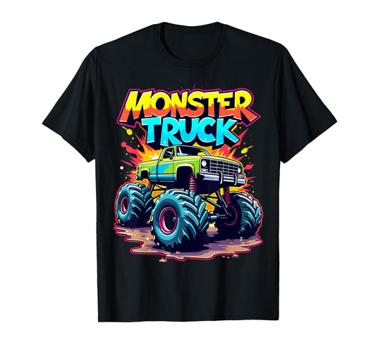 Monster Truck Birthday Party Colorful Monster Trucks T-Shirt