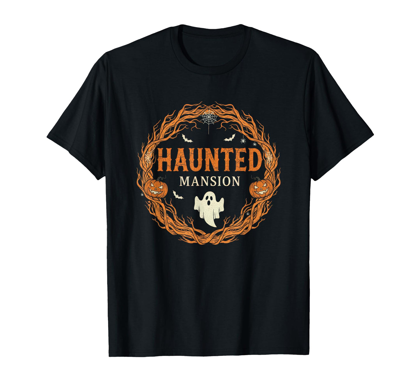 Haunted Mansion Funny Halloween Trick or Treat Typographic T-Shirt