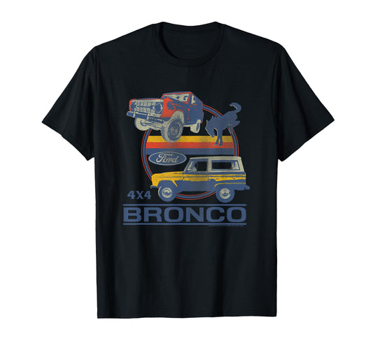 Ford - Bronco 4x4 Retro Circle With Pony Logo T-Shirt