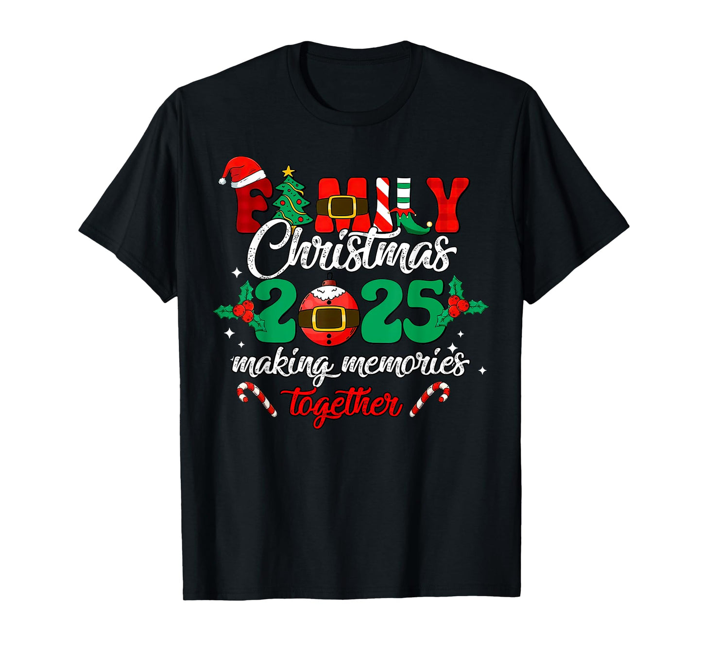 Family Christmas 2025 Matching Group Squad Santa Elf Xmas T-Shirt