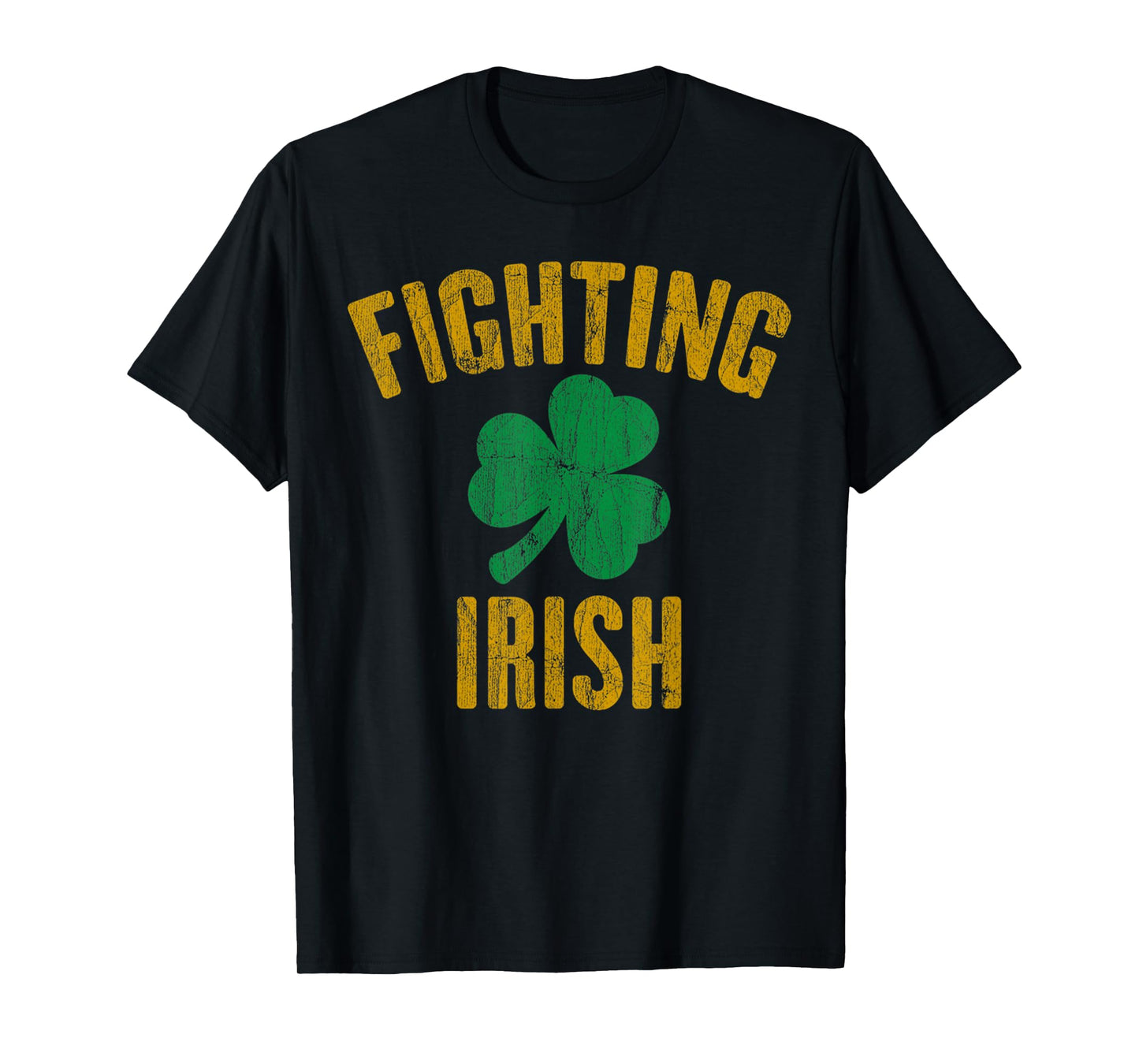 Vintage Fighting Irish History Gold Shamrock T-Shirt