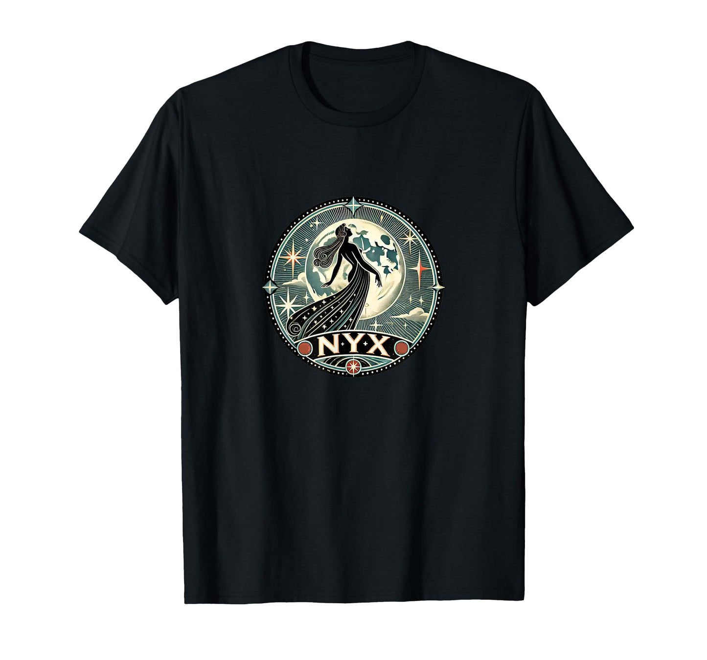 NYX Goddess Illustration Goddess of the Night Full Moon T-Shirt