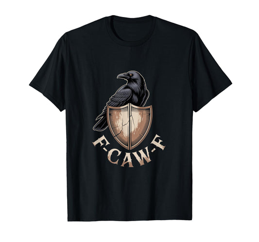 F-Caw-F Crow Funny Gothic Moon Black Bird Halloween T-Shirt